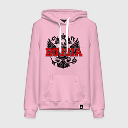 Толстовка-худи хлопковая женская Russia Coat, цвет: светло-розовый