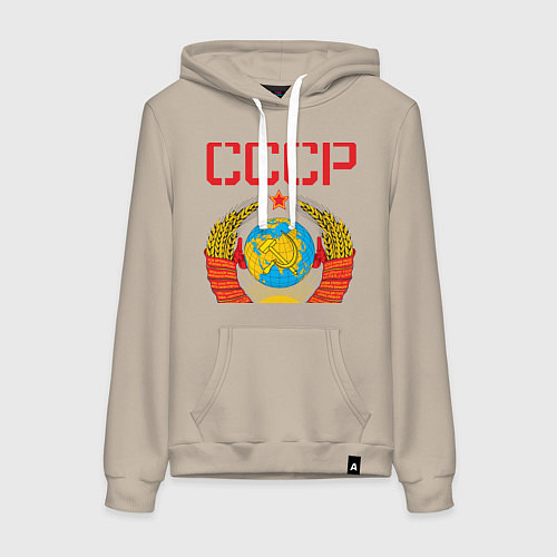 Женская толстовка-худи Сделано в СССР / Миндальный – фото 1