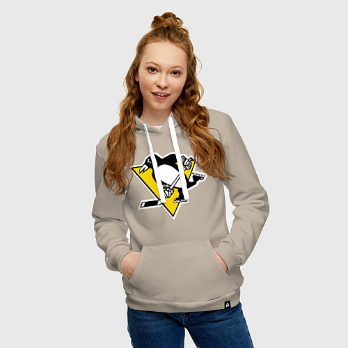 Женская толстовка-худи Pittsburgh Penguins / Миндальный – фото 3