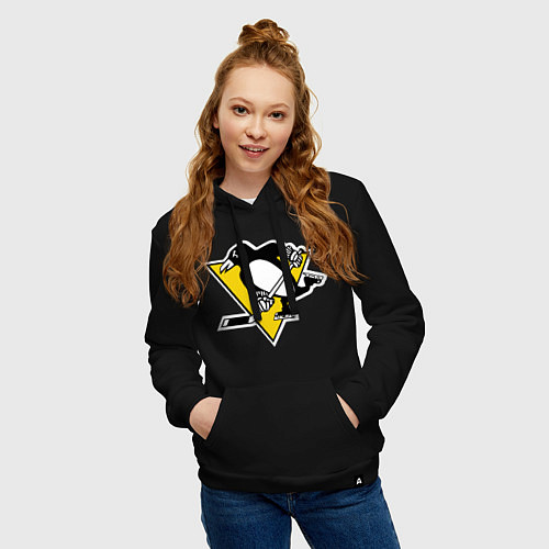 Женская толстовка-худи Pittsburgh Penguins / Черный – фото 3