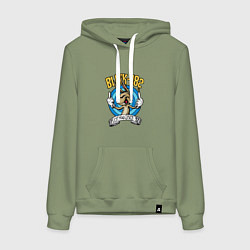 Толстовка-худи хлопковая женская Blink-182: Fuck you, цвет: авокадо