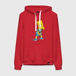 Толстовка-худи хлопковая женская Bart Bully, цвет: красный