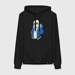 Толстовка-худи хлопковая женская Sans, цвет: черный