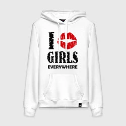 Толстовка-худи хлопковая женская I girls, цвет: белый