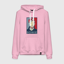 Толстовка-худи хлопковая женская Bowie Poster, цвет: светло-розовый