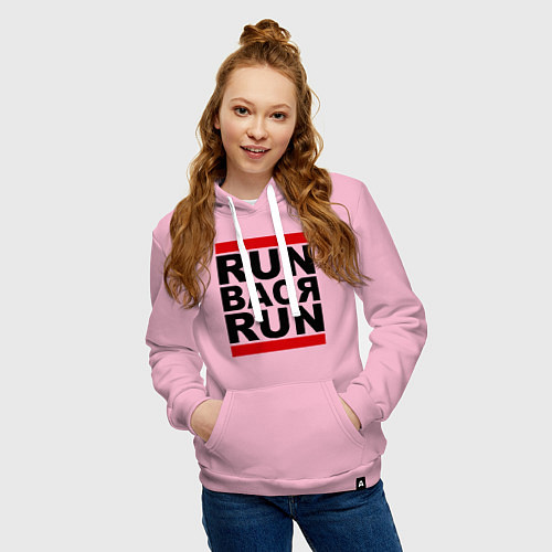 Женская толстовка-худи Run Вася Run / Светло-розовый – фото 3