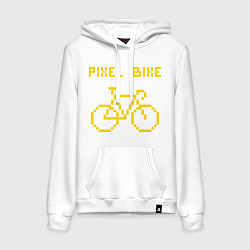 Толстовка-худи хлопковая женская Pixel Bike one color, цвет: белый