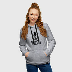 Толстовка-худи хлопковая женская Keep Calm & Cheeki Breeki, цвет: меланж — фото 2