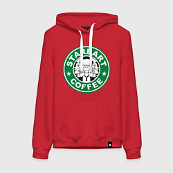 Толстовка-худи хлопковая женская Starbart, цвет: красный