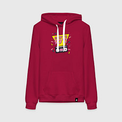 Толстовка-худи хлопковая женская Back to 90s, цвет: маджента