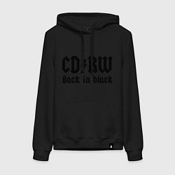 Толстовка-худи хлопковая женская CD RW - Back in black, цвет: черный