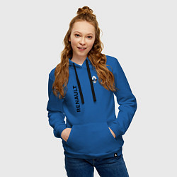 Толстовка-худи хлопковая женская Renault Style, цвет: синий — фото 2