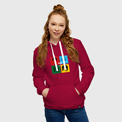 Толстовка-худи хлопковая женская Queen Hot Space, цвет: маджента — фото 2