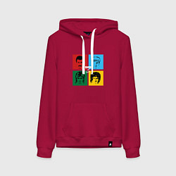 Толстовка-худи хлопковая женская Queen Hot Space, цвет: маджента
