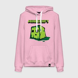 Толстовка-худи хлопковая женская Minecraft Creeper, цвет: светло-розовый