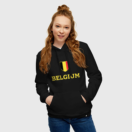 Женская толстовка-худи Belgium / Черный – фото 3