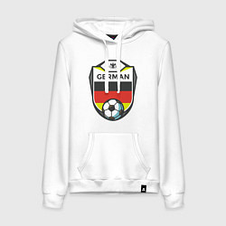 Толстовка-худи хлопковая женская German Soccer, цвет: белый