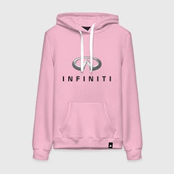 Толстовка-худи хлопковая женская Logo Infiniti, цвет: светло-розовый
