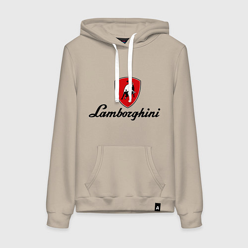 Женская толстовка-худи Logo lamborghini / Миндальный – фото 1