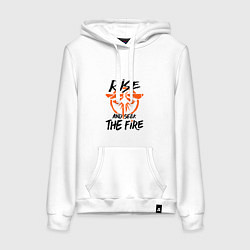 Толстовка-худи хлопковая женская Rise & Seek the Fire, цвет: белый