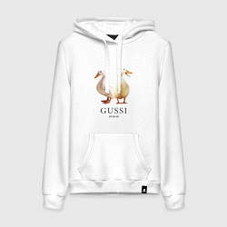 Толстовка-худи хлопковая женская GUSSI Ga-Ga, цвет: белый