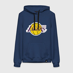 Толстовка-худи хлопковая женская LA Lakers, цвет: тёмно-синий
