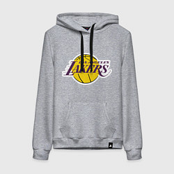 Толстовка-худи хлопковая женская LA Lakers, цвет: меланж