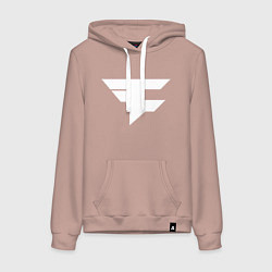 Толстовка-худи хлопковая женская FAZE Symbol, цвет: пыльно-розовый