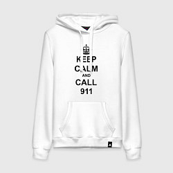 Женская толстовка-худи Keep Calm & Call 911