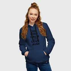Толстовка-худи хлопковая женская Keep Calm & Love Audi, цвет: тёмно-синий — фото 2