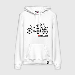 Толстовка-худи хлопковая женская Bike Love, цвет: белый