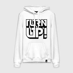 Толстовка-худи хлопковая женская Turn UP!, цвет: белый