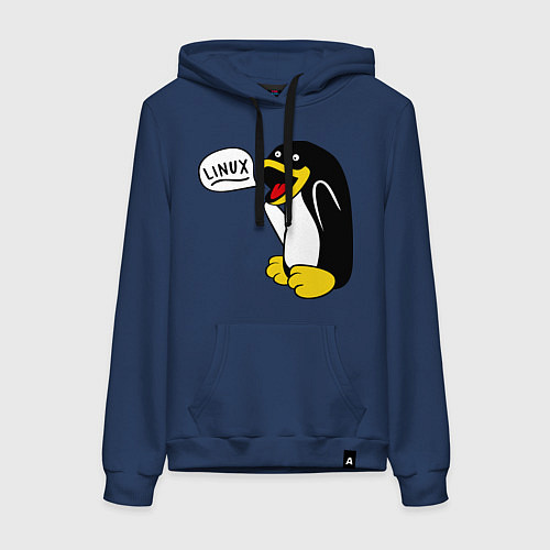 Женская толстовка-худи Пингвин: Linux / Тёмно-синий – фото 1