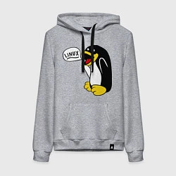 Женская толстовка-худи Пингвин: Linux