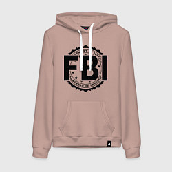 Толстовка-худи хлопковая женская FBI Agency, цвет: пыльно-розовый