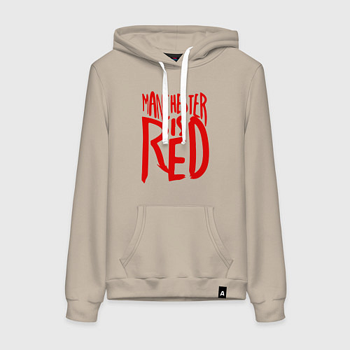 Женская толстовка-худи Manchester is Red / Миндальный – фото 1