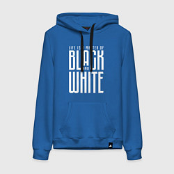 Толстовка-худи хлопковая женская Juventus: Black & White, цвет: синий
