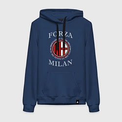 Толстовка-худи хлопковая женская Forza Milan, цвет: тёмно-синий