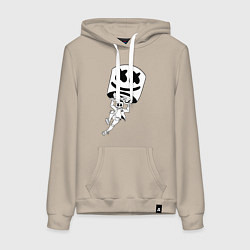 Толстовка-худи хлопковая женская Marshmello King, цвет: миндальный