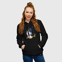 Толстовка-худи хлопковая женская Дневная и ночная фурия, цвет: черный — фото 2