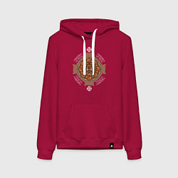 Толстовка-худи хлопковая женская РУСИЧ, цвет: маджента