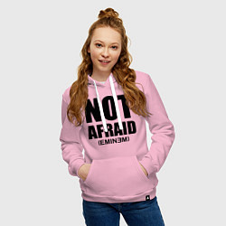 Толстовка-худи хлопковая женская Not Afraid, цвет: светло-розовый — фото 2