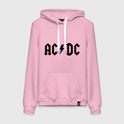 Толстовка-худи хлопковая женская AC/DC, цвет: светло-розовый
