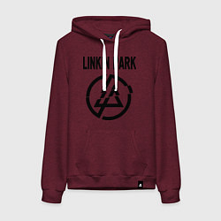 Толстовка-худи хлопковая женская Linkin Park, цвет: меланж-бордовый