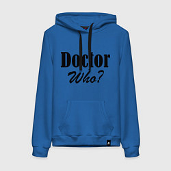 Толстовка-худи хлопковая женская Doctor Who?, цвет: синий