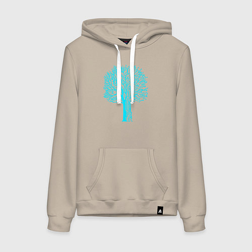 Женская толстовка-худи Cyberpunk 2077: Blue Tree / Миндальный – фото 1