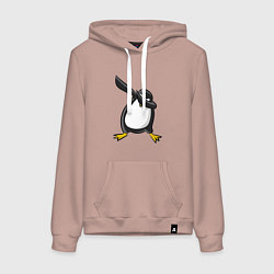 Толстовка-худи хлопковая женская DAB Pinguin, цвет: пыльно-розовый