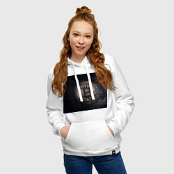 Толстовка-худи хлопковая женская Биткойн, цвет: белый — фото 2