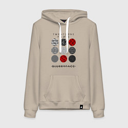 Толстовка-худи хлопковая женская TOP: Blurryface, цвет: миндальный