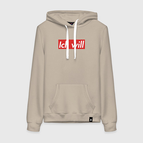Женская толстовка-худи Ich will / Миндальный – фото 1